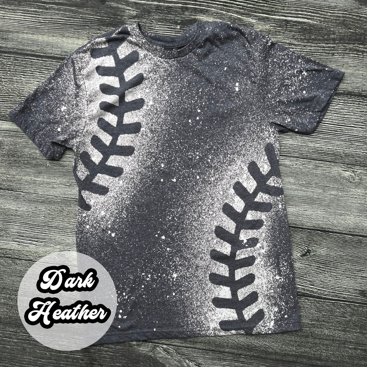 YOUTH Baseball Lace Bleached Tees (VARIOUS COLORS AVAIL).