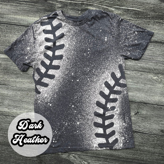 Baseball Lace Bleached Tees (VARIOUS COLORS AVAIL).