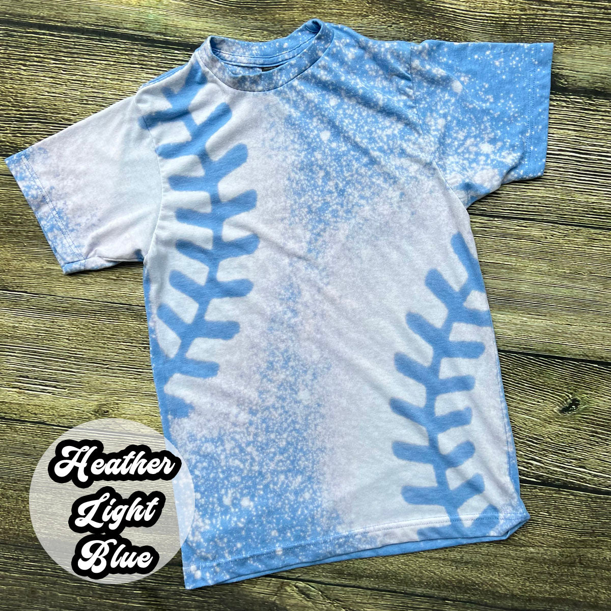 YOUTH Baseball Lace Bleached Tees (VARIOUS COLORS AVAIL).