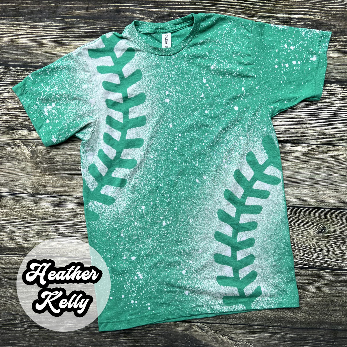 YOUTH Baseball Lace Bleached Tees (VARIOUS COLORS AVAIL).