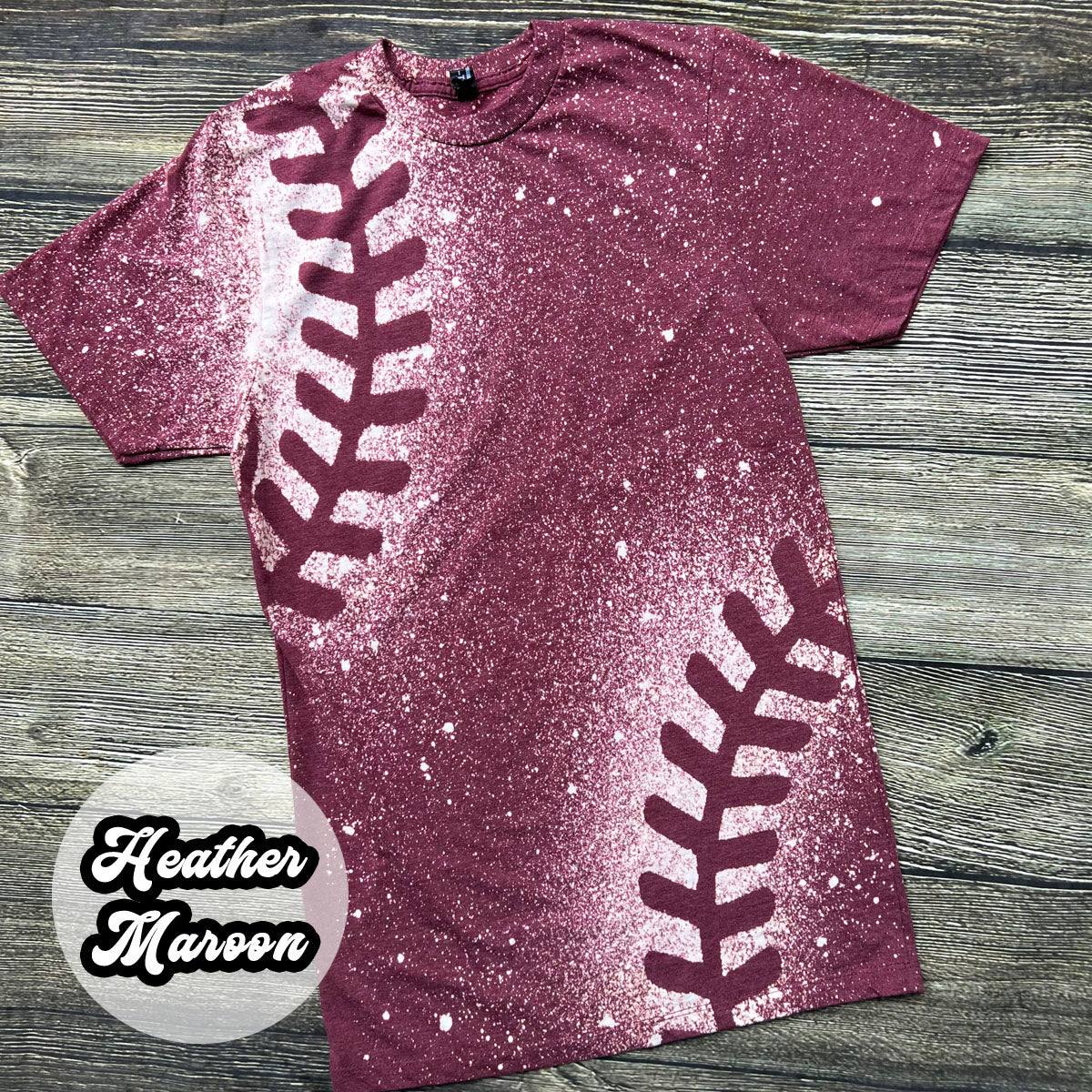 YOUTH Baseball Lace Bleached Tees (VARIOUS COLORS AVAIL).