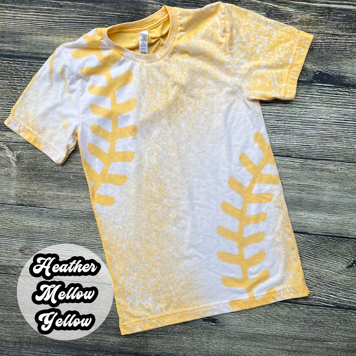 YOUTH Baseball Lace Bleached Tees (VARIOUS COLORS AVAIL).