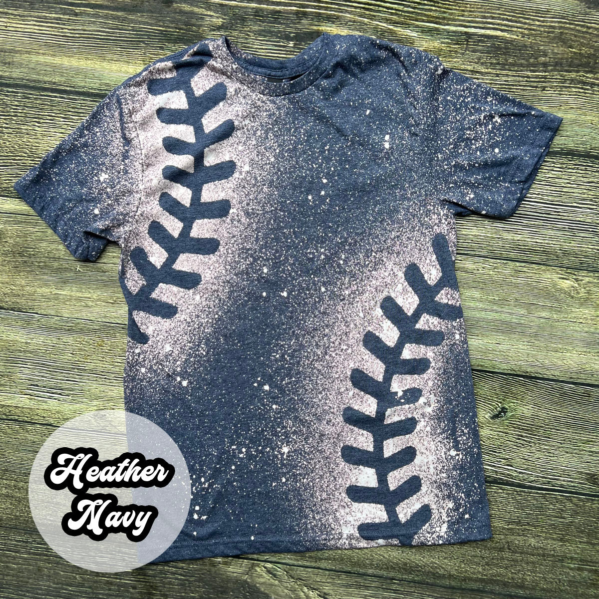 YOUTH Baseball Lace Bleached Tees (VARIOUS COLORS AVAIL).
