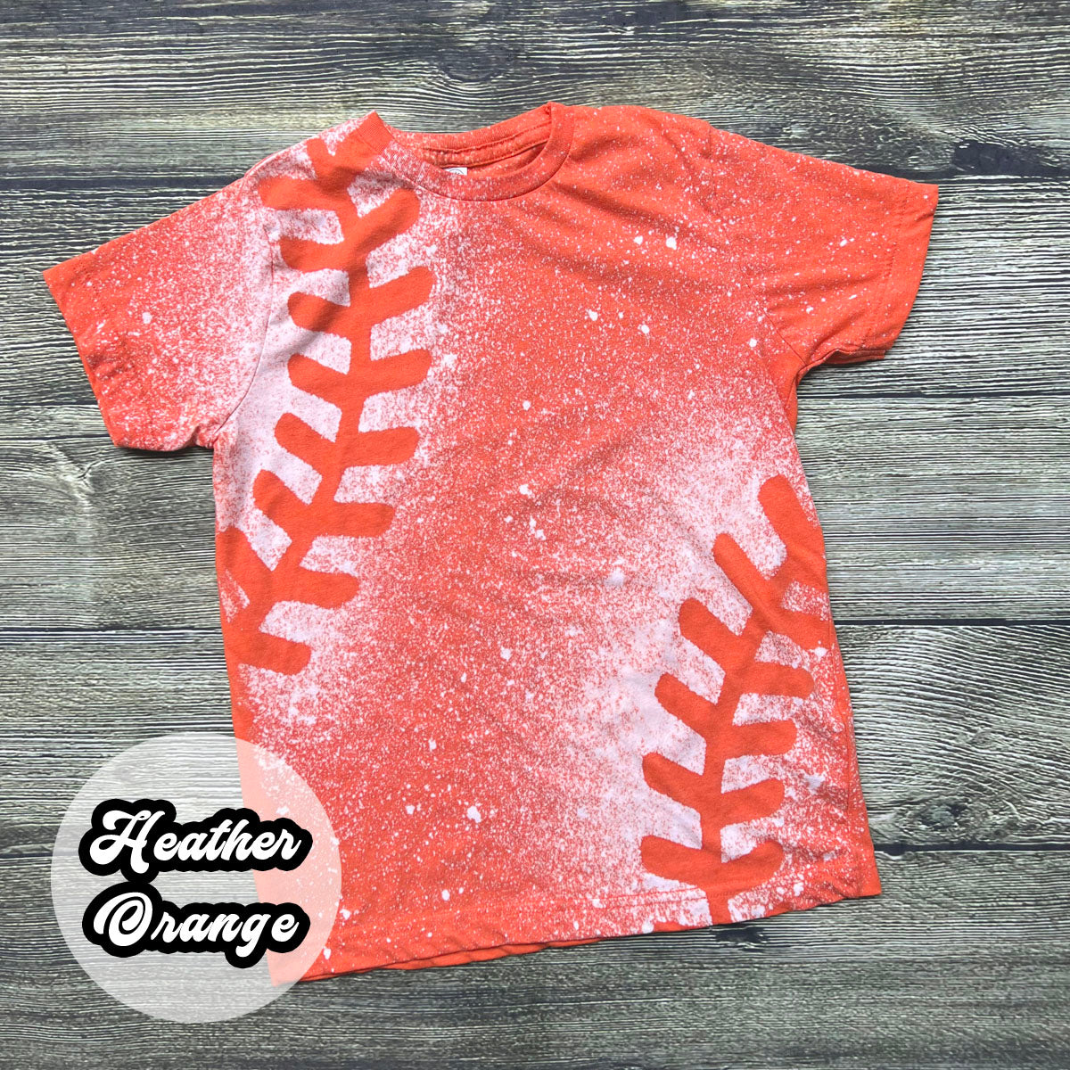YOUTH Baseball Lace Bleached Tees (VARIOUS COLORS AVAIL).