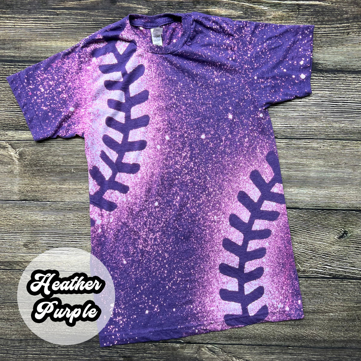 YOUTH Baseball Lace Bleached Tees (VARIOUS COLORS AVAIL).