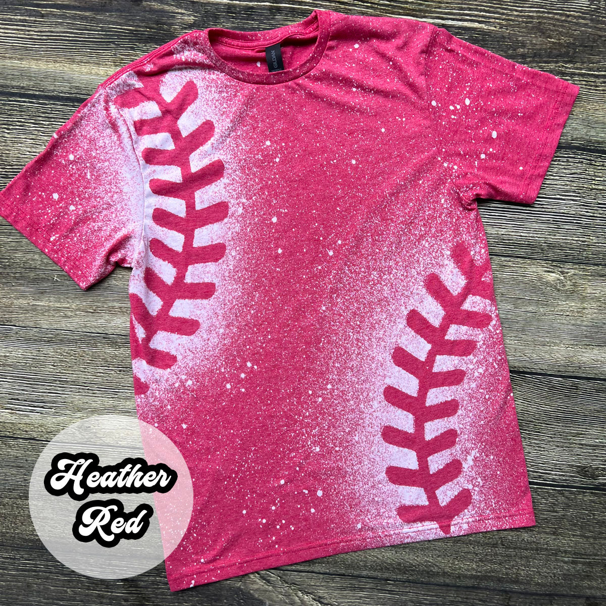 YOUTH Baseball Lace Bleached Tees (VARIOUS COLORS AVAIL).