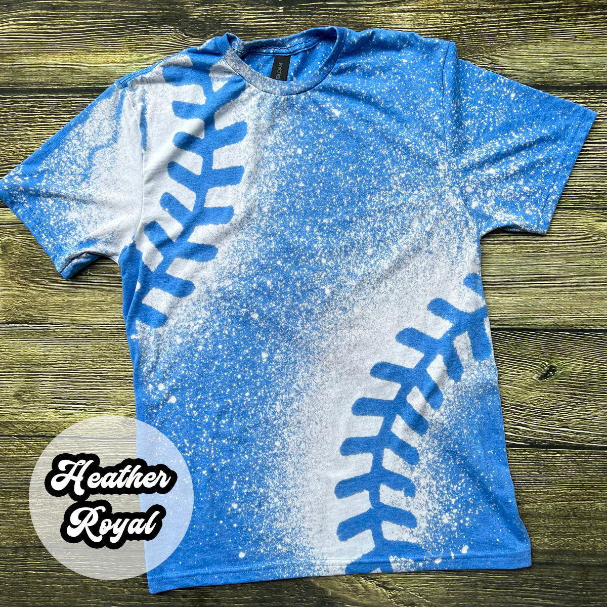 YOUTH Baseball Lace Bleached Tees (VARIOUS COLORS AVAIL).