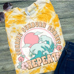 Sunrise Sunset Sunburn Bleached Tee