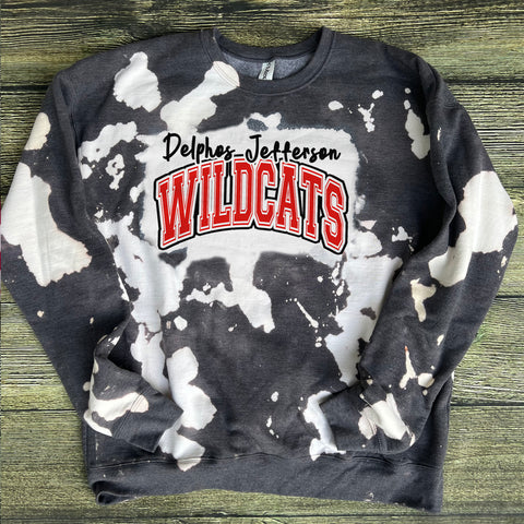 Delphos Jefferson Wildcats  Heather Charcoal-Acid bleached