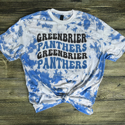 Greenbrier Panthers Wavy Bleached Tee