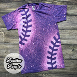 Baseball Lace Bleached Tees (VARIOUS COLORS AVAIL).