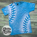 Baseball Lace Bleached Tees (VARIOUS COLORS AVAIL).