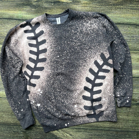 Baseball Laces Bleached Sweatshirt