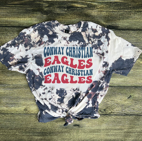 Conway Christian Eagles Wavy Bleached Tee