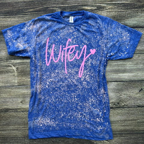 "Wifey" Bleached Graphic Tee