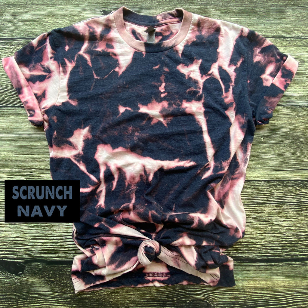 Navy Scrunch Tie Dye T Shirt